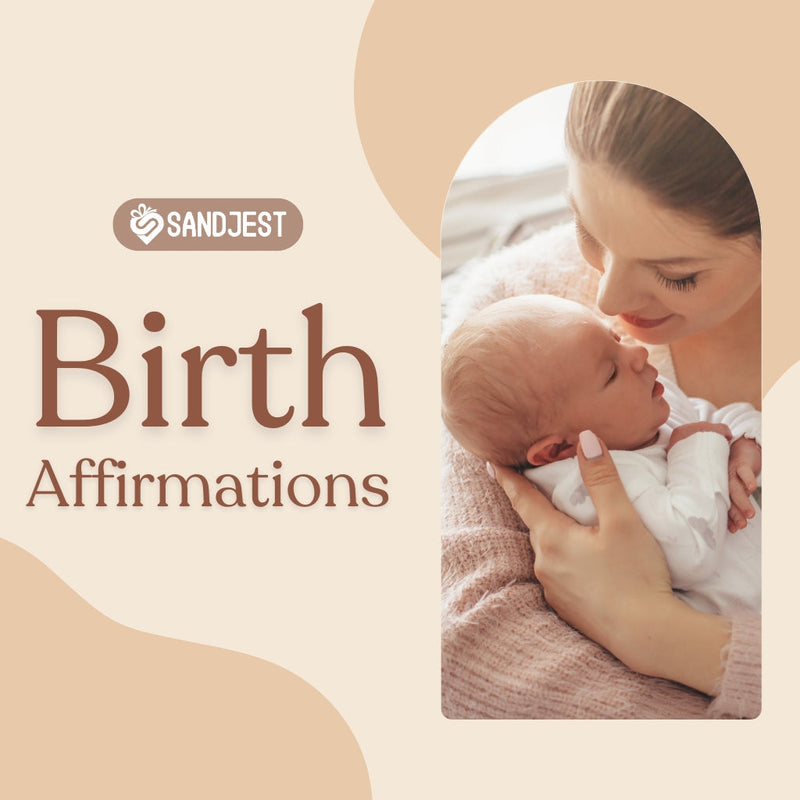 Discover the transformative power of birth affirmations with a simple design.