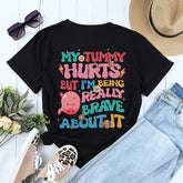 Sandjest Chronic Illness Shirt, My Tummy Hurt Groovy Cute Sweatshirt, Social Anxiety Shirt Introvert Gift Ideas, Chronic Illness Funny Shirt
