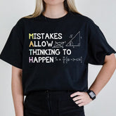 Sandjest Math Teacher T-Shirt Mistakes Allow Thinking to Happen Gift for Women Girl Friends Men