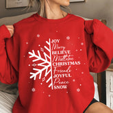 Sandjest Christmas Sweatshirt Joy Merry Believe Mistletoe Shirt for Women Girls Merry Christmas Xmas Gift