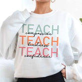 Sandjest Teacher T-Shirt Teach Compassion Teach Kindness Teach Confidence Gift for Women Girl Friend