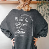 Sandjest Christian T-Shirt He Gave Me the Moon and the Stars Infinity Gift for Women Girl Friends