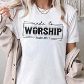 Sandjest Christian T-Shirt Made to Worship Gift for Jesus Lover Bible Lover