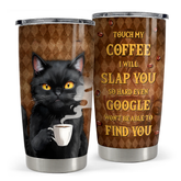 Black Cat Tumbler 20oz Stainless Steel Insulated Cup