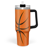 Basketball Tumbler with Handle 40oz with Lid & Straw, Basketball Gifts for Men Boys Player Coach Lover, Basketball Tumblers Coffee Stainless Steel Insulated Cup Gifts for Christmas Birthday