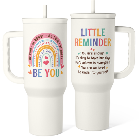 Inspirational Tumbler with Handle 40oz, Positive Reminder Coffee Cups Stainless Steel Travel Mug, Daily Inspiration Motivational Gifts for Women Girls Friends Coworker, Gift for Birthday Christmas