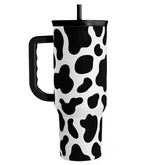 Cow Tumbler with Handle 40oz, Cow Print Cup Stainless Steel Tumblers Coffee Travel Cups with Slider Lid, Cow Gifts for Women Birthday Christmas Mothers Day