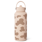 Cow Print Water Bottle 32oz Stainless Steel with Lid, Insulated Bottles for Sports Travel Outdoor, Gifts for Women Girls Birthday Christmas