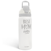 Mom Insulated Stainless Steel Water Bottle with Straw for Sports and Travel, Best Mom Ever, 32oz, Gifts for Women Mother's Day Birthday Christmas