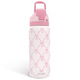Coquette Bow Insulated Stainless Steel Water Bottle with Straw for Sports and Travel, 32oz Gifts for Women Girls Friends Teens Birthday Christmas