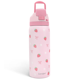 Strawberry Bow Insulated Stainless Steel Water Bottle with Straw for Sports and Travel, 32oz, Gifts for Women Girls Friends Teens Birthday Christmas