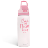 Nurse Insulated Stainless Steel Water Bottle with Straw for Sports and Travel, Best Nurse Ever, 32oz, Gifts for Women Graduation Nurse Week Appreciation Birthday Christmas