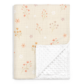 Floral Baby Blankets for Girls, Soft Nursery Minky Blankets with Muslin and Dotted Fleece Back 30x40 inches, Receiving Bed Quilt for Newborn, Infants, Toddlers