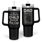 Dad Gift from Daughter, 40oz Stainless Steel Insulated Coffee Tumbler With Lid & Straw, Travel Cup Gift for Dad, Christmas Birthday Father's Day