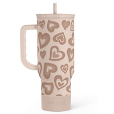 Heart Tumbler with Handle and Straw 40oz – Stainless Sleel Slider Tumbler Travel Coffee Mug for Women - Gift Idea for Birthday Christmas Valentine's Day
