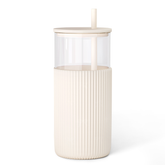 Glass Tumbler with Straw and Lid, Glass Water Bottle with Silicone Sleeve 20oz, Smoothie, Iced Coffee Cup, Gifts for Women Teen Girls Birthday Christmas