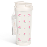 CaféMate 18oz Coffee Tumbler | White Tulips