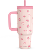 BloomSip 40oz Leak-proof Tumbler | Blush Rose Garden