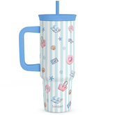 BloomSip 40oz Leak-proof Tumbler | Beach Day Stripe