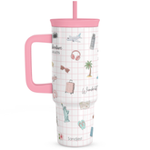 BloomSip 40oz Leak-proof Tumbler | Travel Vacation