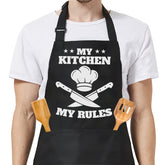 Apron for Men with Pockets - Cooking Baking Grilling BBQ Kitchen Aprons Gifts for Dad on Birthday Father's Day