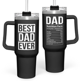 Dad Gifts for Dad from Daughter Son Best Dad Ever Tumbler with Handle 40oz Stainless Steel Insulated - Coffee Tumbler for Dad Father's Day Birthday Christmas Cup Gift Set with Lid & Straw
