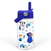 Blue Dog SipKid | Kids Stainless Steel Straw Lid Water Bottle 12oz