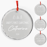 Personalized Baby's First Christmas Ornament - Newborn Glass Ornament, New Parents Gifts, Christmas Hanging Decoration