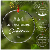 Personalized Baby's First Christmas Ornament - Newborn Glass Ornament, New Parents Gifts, Christmas Hanging Decoration