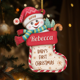 Personalized Baby's First Christmas Ornament - Custom Baby Name Wooden Ornament, Boy Girl Collectible Keepsake, Gift for New Mom, Parents, Newborn Baby Boys Girls
