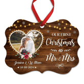 Personalized First Christmas as Mr and Mrs Ornament Wedding Marriage Aluminum Ornaments Keepsake Gifts Hanging Christmas Tree Decorations