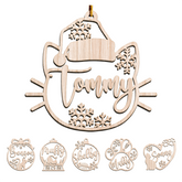 Personalized Cats Christmas Ornament - Customized Cat Name Cut-out Wooden Ornament, Gift Idea for Cat Lovers Pet Owners, Decoration Gift Wood Hanging Ornaments