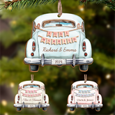 Personalized First Christmas Married Ornament - Customized Names 3 Layered Wooden Ornament, Newlywed Christmas Ornament, Gifts For Couple Bride Groom