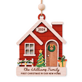 Personalized New Home Ornament - Customized 3 Layered Wooden Ornament, New Home Decor Gifts for Family, Gifts Idea for Housewarming, Couple, Best Friends