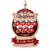 Personalized Family Ornament - Customized Name 3 Layered Wooden Ornament, Christmas Hanging Decor, Keepsake Gifts Ideas for Friends Men Women