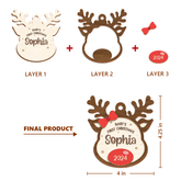 Personalized Baby's First Christmas Ornament - 2 Layered Wooden Design, Custom Baby Name, Christmas Tree Hanging Keepsake for New Mom Dad