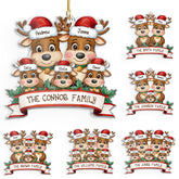 Personalized Family Ornament - Customized Shaped Acrylic Ornaments, Custom Name Reindeer Xmas Ornament, Customized Christmas Hanging Decoration Gifts