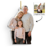 Personalized Family Photo Ornament - Customized Photo Shaped Acrylic Ornaments, Custom Christmas Ornaments, Birthday Gift for Family Members