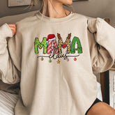 Sandjest Christmas Crewneck Sweatshirt Mama Claus Gift for Mom Mother Women Xmas Gift for Your Beloved