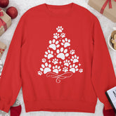 Sandjest Merry Christmas Paw Crewneck Sweatshirt Gift for Pet Lover Dog Mom