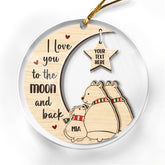 Personalized Polar Bear Family Ornament Acrylic Ornament 2024 for Dad Mom Baby Polar Bear Xmas Ornament Gift Custom Name Parents Kid