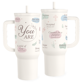 Christian Gift for Women – Inspiration Insulated Stainless Steel Tumbler with Handle and Straw - Religious Gifts for Birthday Christmas, 40oz