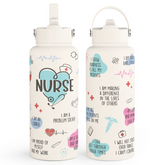 Nurse Water Bottle 32oz Stainless Steel Insulated with Lid, Nurse Gifts for Female Nurses, Medical Staff Inspiration Gifts for Nursing Students, Graduation Christmas Birthday Nurse Week
