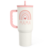 Gift for Mom from Daughter Son - Mama Insulated Stainless Steel Tumbler 40oz with Handle and Straw, Travel Coffee Mug for Mommy Moms - Gifts Idea for Birthday Christmas Mothers Day