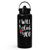 Nurse Gifts for Women - I Will Stab You Water Bottle 32oz Stainless Steel Insulated with Lid, Nurse Appreciation Gifts for Female Nurses, Christmas Birthday Nurse Week