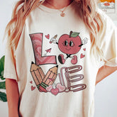 Sandjest Love Teacher Valentine T-Shirt Gift for Teacher Women Professor Friends