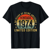50th Birthday 1974 50 Years Of Being Awesome Retro T-Shirt