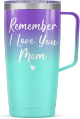 SANDJEST Mom Tumbler with Handle 20oz Stainless Steel Insulated Coffee Travel Mug Cup Moms Tumblers Gifts for Mother Mama Mommy from Daughter Son Gift for Mothers Birthday Christmas