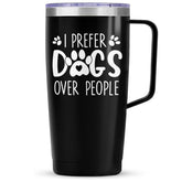 SANDJEST Funny Dog Tumbler with Handle 20oz Stainless Steel Insulated Coffee Travel Mug Cup Dogs Tumblers Dog Lovers Gifts for Men Women Birthday Christmas