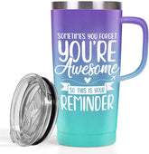 SANDJEST 20oz Travel Tumbler With Handle Inspirational Gift For Women, Colleagues, Mom, Motivation Gift Idea for Mother's Day, Birthday Gifts For Her